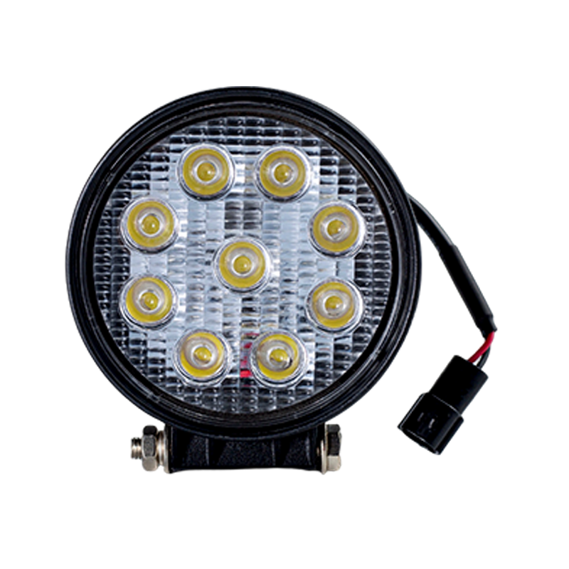 IP67 001 Heavy-Duty 9-LED Round Work Light for Industrial Vehicles